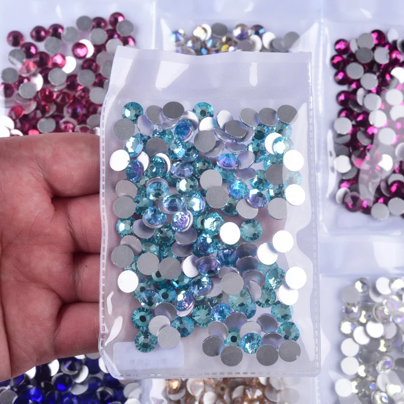 Nks Rhinestones Glass Gems And Crystals Diy Decorative Trimmings With  Rhinestones Ss4 Ss40 Round Glitter Hot Fix Crystals - Rhinestones -  AliExpress