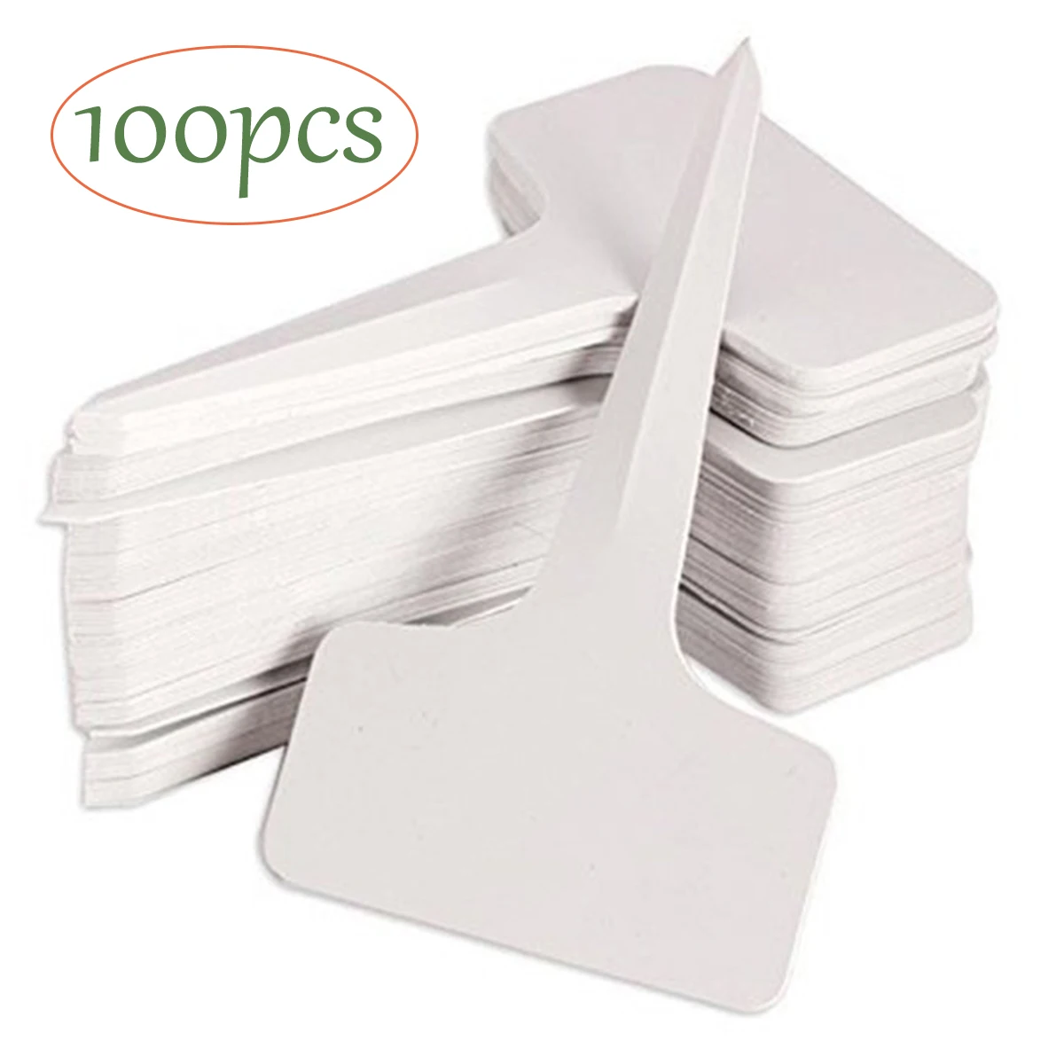White Plastic PVC T-Type Garden Tags - 50/100pcs 6x10cm Seedling Markers and Decoration Labels