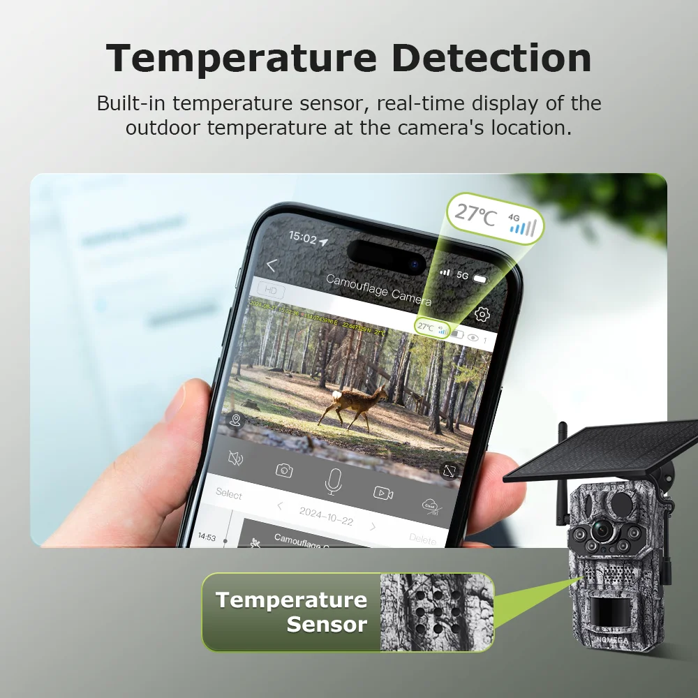 4G Trail Camera HD Video 12MP Images PIR Super-Fast Reflex Trigger Night Vision Wildlife Camera with APP Infrared Camera 4