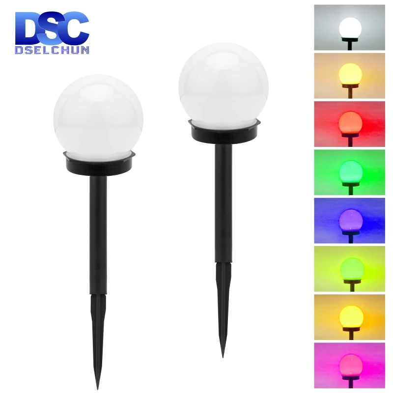 2/4/6/8pcs Led Lawn Lamp Round Ball Solar Pathway Lights Landscape Waterproof Outdoor Yard Buried Night Lights Garden Floor Lamp 8pcs lot led mini bulb candle lamp ac220v 240v e14 e27 b22 3w 7w ultra high lumen flicker free for living room children s room