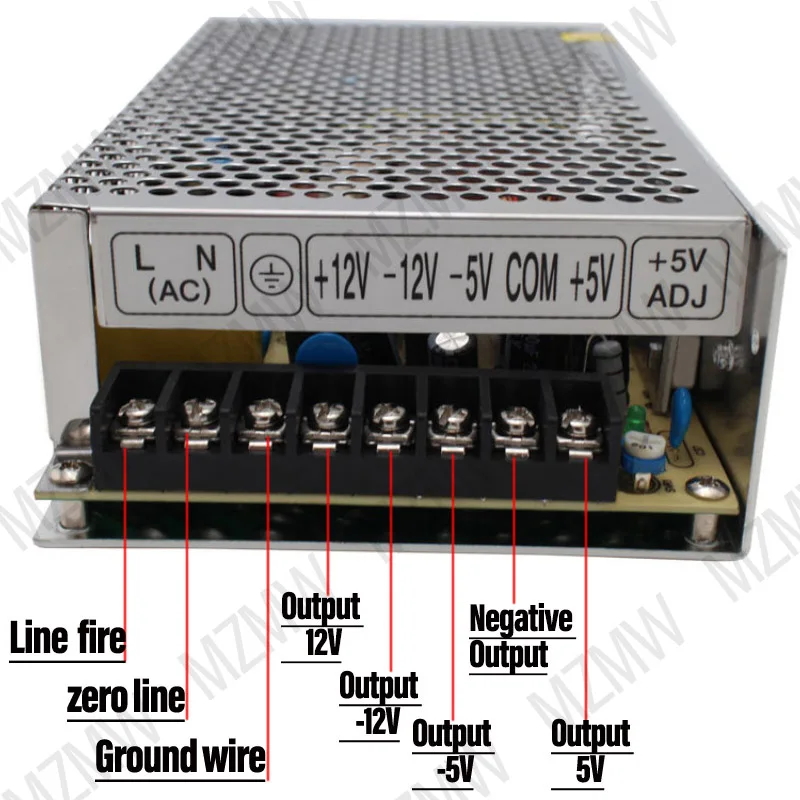 MZMW 쿼드 출력 전원 공급 장치, LED 스트립 드라이버 트랜스포머용, 4 방향 AC-DC SMPS Q-60B Q-60C Q-60D, 60W, 5V, 12V, 24V -5V -12V