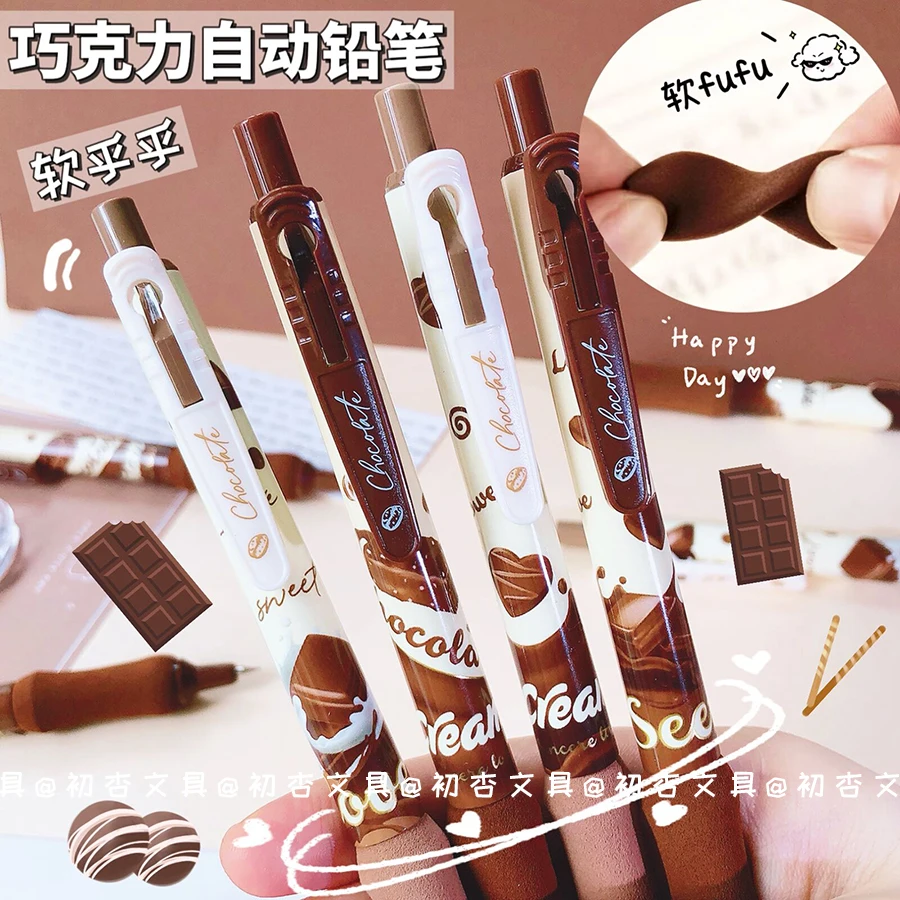 

kawaii Chocolate 0.5mm Automatic Pencils Mechanical Pencil For Drawing Sketching Students School Supplies Cute Stationery