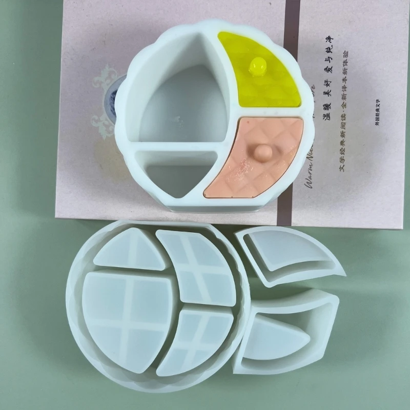 MXME Jewelry Organizers Moulds Resin Casting Molds Moon and Star Shaped Storage Box Tray Mold Silicone Material for DIY Craft