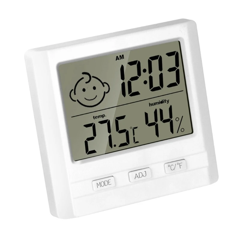 

Electronic Temperature Humidity Detector with Time Display for Indoor Baby Room Desk LCD Digital Thermometer Drop Shipping