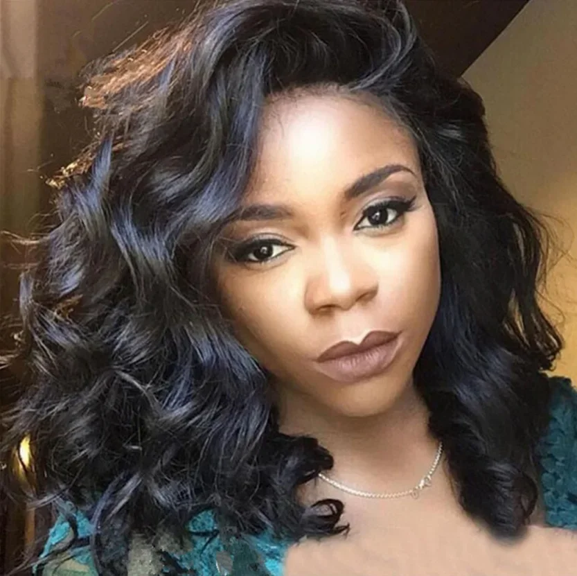 Womens Fashion Wig Body Wave Short Curly Bob Synthetic Wigs Natural As Real Ocean Wave Hair Wigs for Black Women Party Wigs