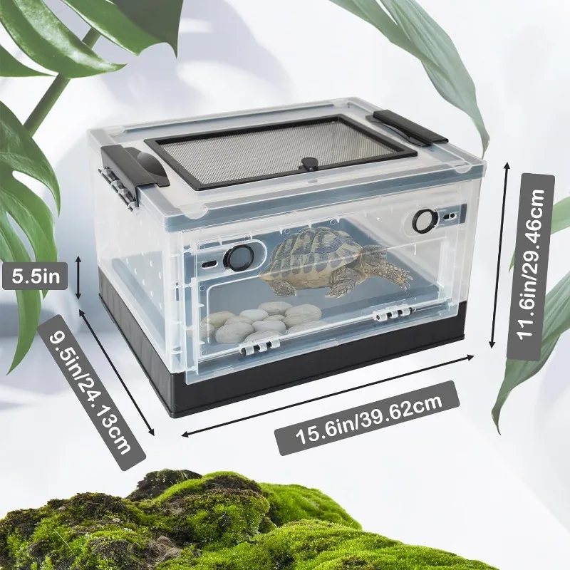 Aquarium Tank Vivarium Box Transparent Plastic Box Breeding Box Reptile Transport Breeding Turtle Tank Spider Lizard Snake Frog Portable