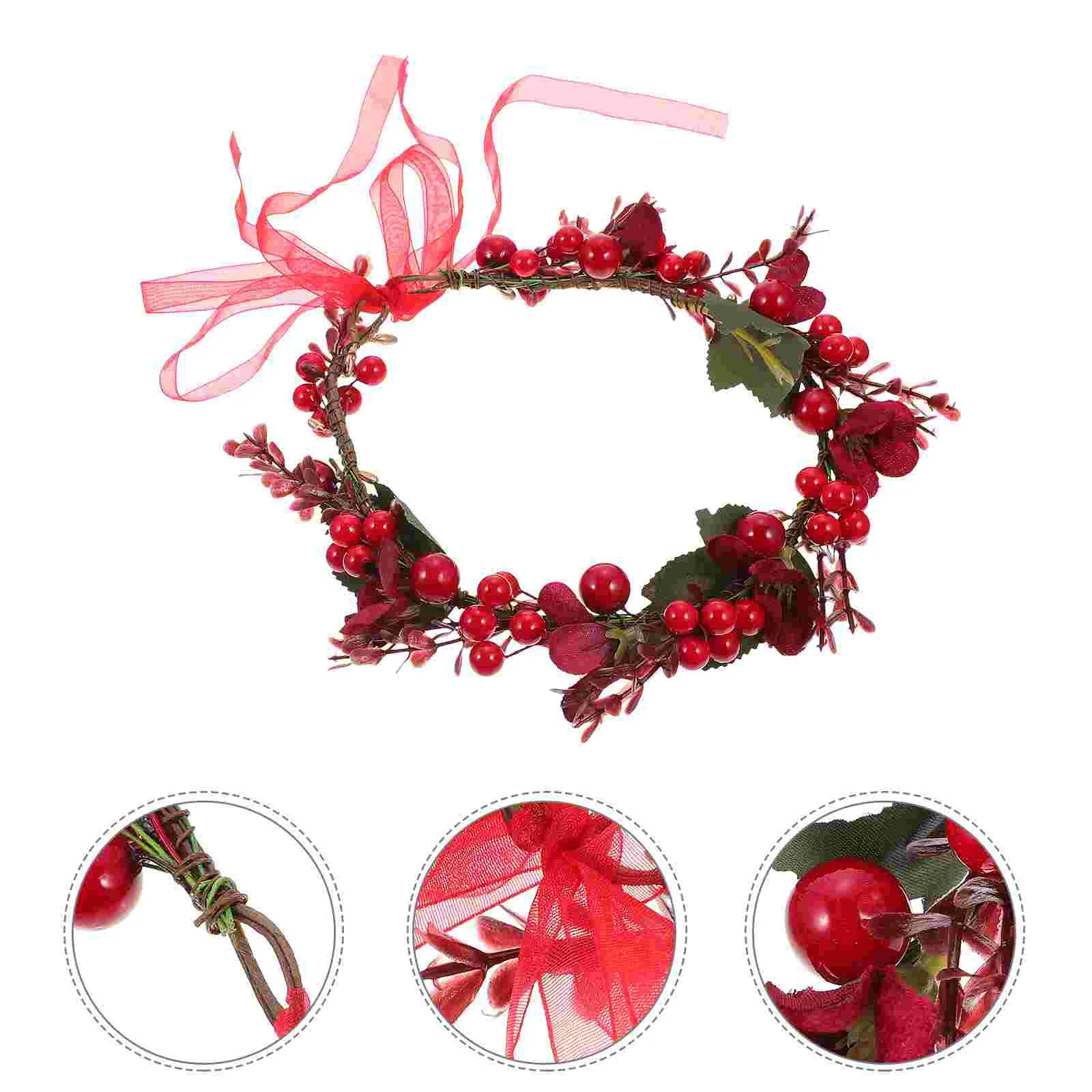Christmas Wreath Unique Headdress Gingerbread Decorations Xmas Girl Hair Halloween Bride Wear Accessory Wedding 4