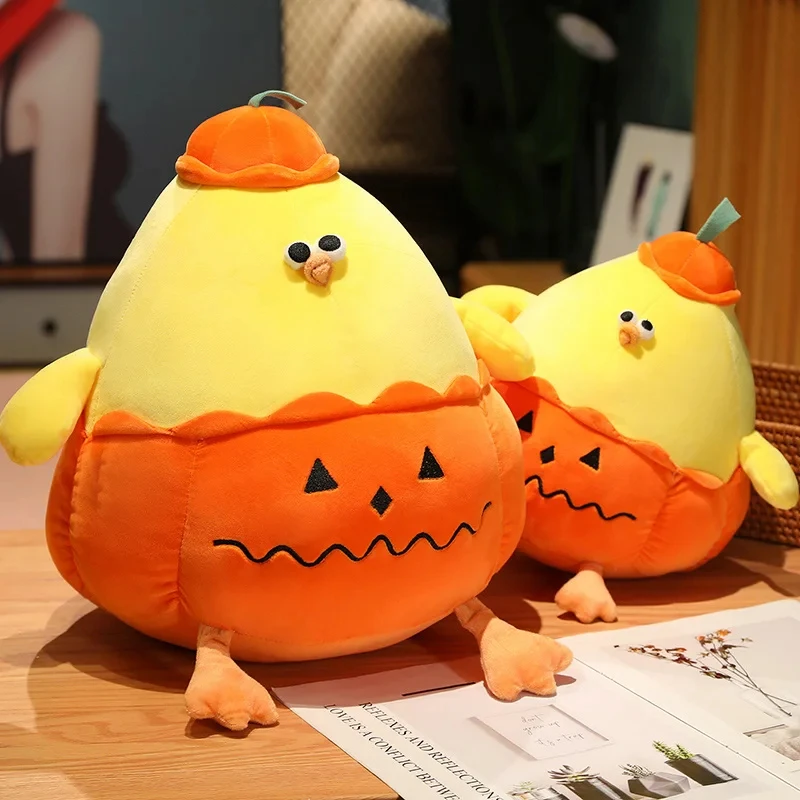 28-60cm Creative Cartoon Pumpkin Chick Plush Doll Stuffed Animal Soft Kids Toys Kawaii Plush Throw Pillow Cushion Home Decor