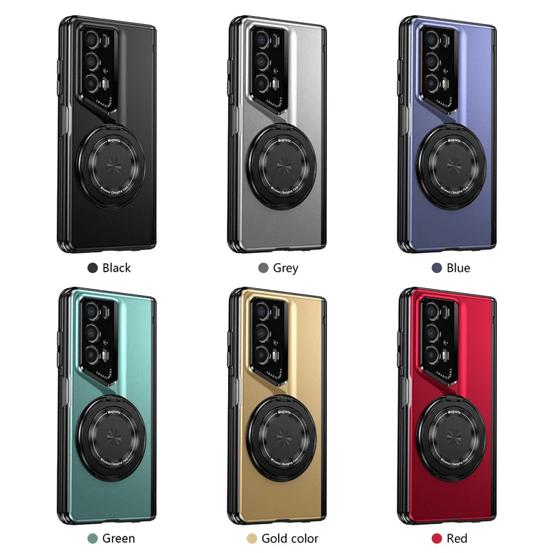 Matte Solid Color Shockproof Phone Case with Holder and Hard Shell Protection