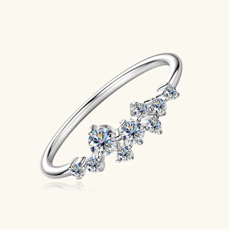 Nabest Fine Jewelry Gold Plated 925 Sterling Silver VVS Moissanite Ring Women Flower Engagement Promise Ladies Moissanite Ring 2