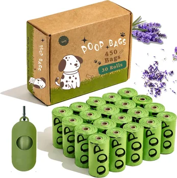 EPI Biodegradable Dog Poop Bags – Lavender Scented, Extra Thick & Leakproof with Dispenser