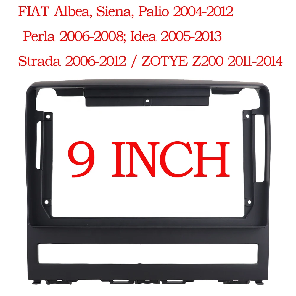 2 Din Plastic Fascia Panel Frame 9 Inch Car Radio DVD GPS Mp5 for FIAT Perla 2009 Albea Siena Palio 2004-2012 Dash Mount Kit radio frame