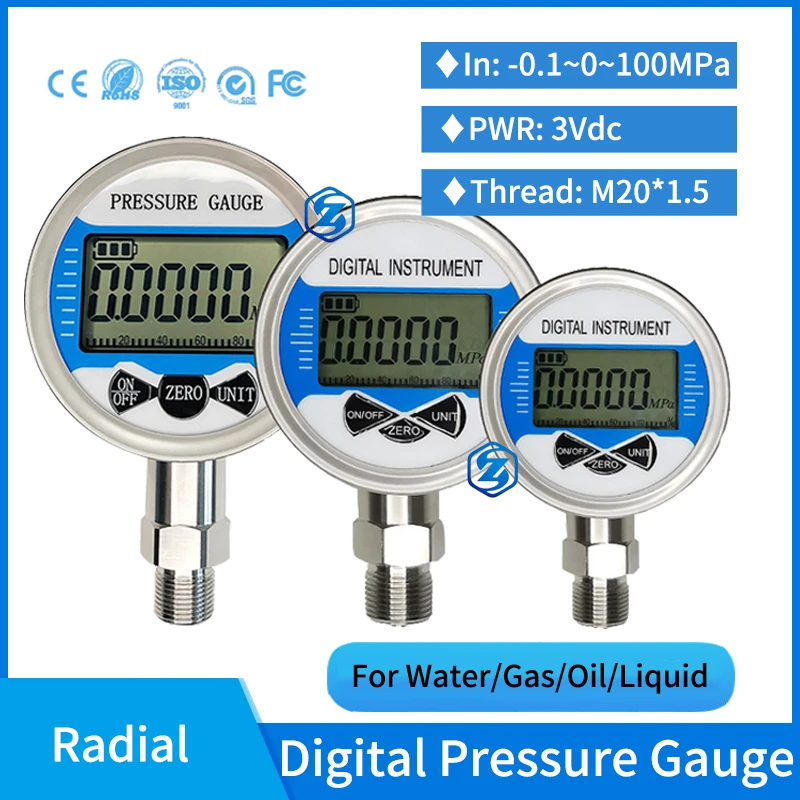 China Wireless bar mpa psi Digital Pressure Gauge 100Mpa Air Liquid