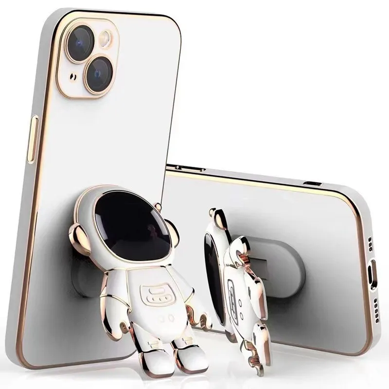 Samsung S22 Ultra S21 FE S20 S10 Plus Kaplama Astronot Katlanır Telefon Tutucu Yumuşak TPU Kapak A53 a73 a33 5 İçin Telefon Kılıfı_voghion.com