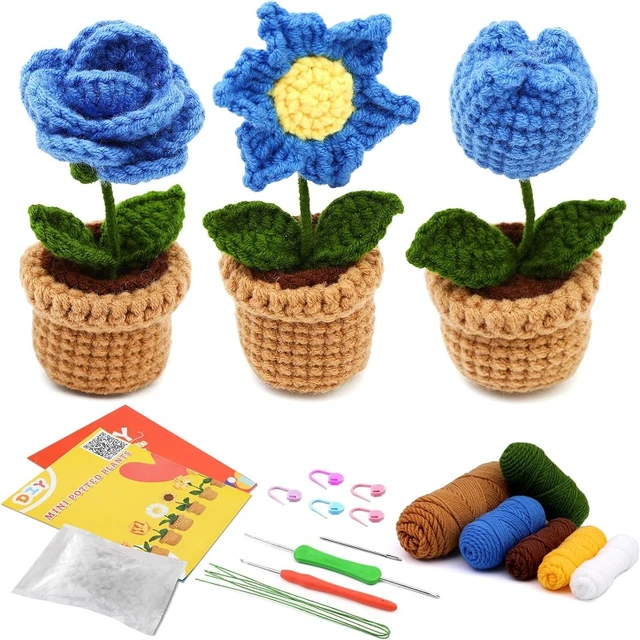 LMDZ Flower Starter Kit Crochet Kit for Beginners for Complete Beginners  Adults Crocheting Knitting Kit with Introduction - AliExpress