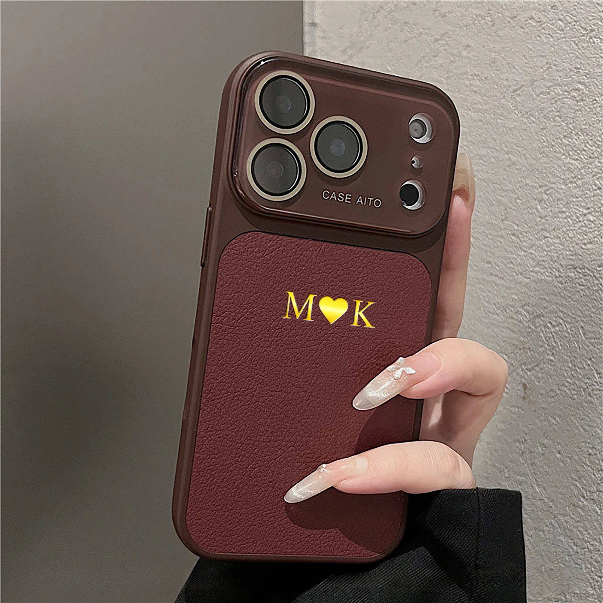 Personalized Luxury Faux Leather Case For iPhone 17 Pro Max thumbnail 3