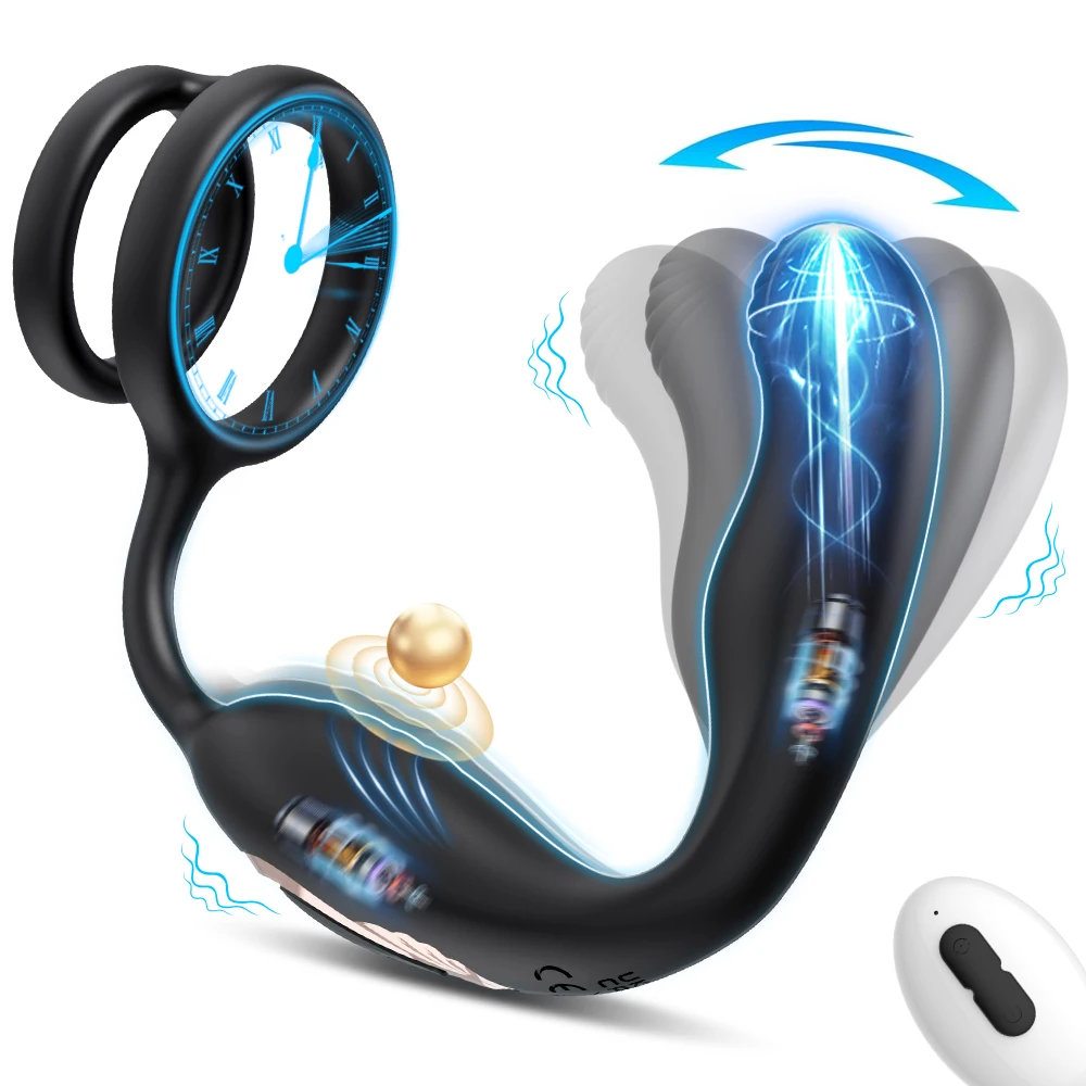 Prostata-Massagegerät, Anal-Vibrator, männliches Sexspielzeug für Männer, schwuler Analplug, Spielzeug für Erwachsene, Buttplug für Frauen, Fernbedienung 7, wackelig, vibrierend