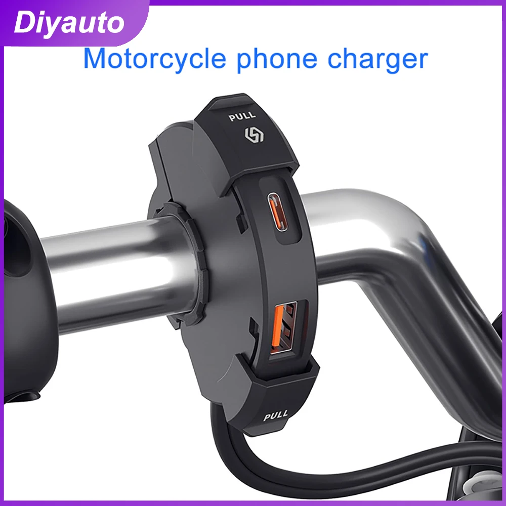 

Кольцевая мотоциклетная телефонная зарядка, 30 Вт + 18 Вт Быстрая зарядка 3,0, двойное USB водонепроницаемое мотоциклетное телефонное зарядное устройство для телефона, планшета, GPS и т. д.