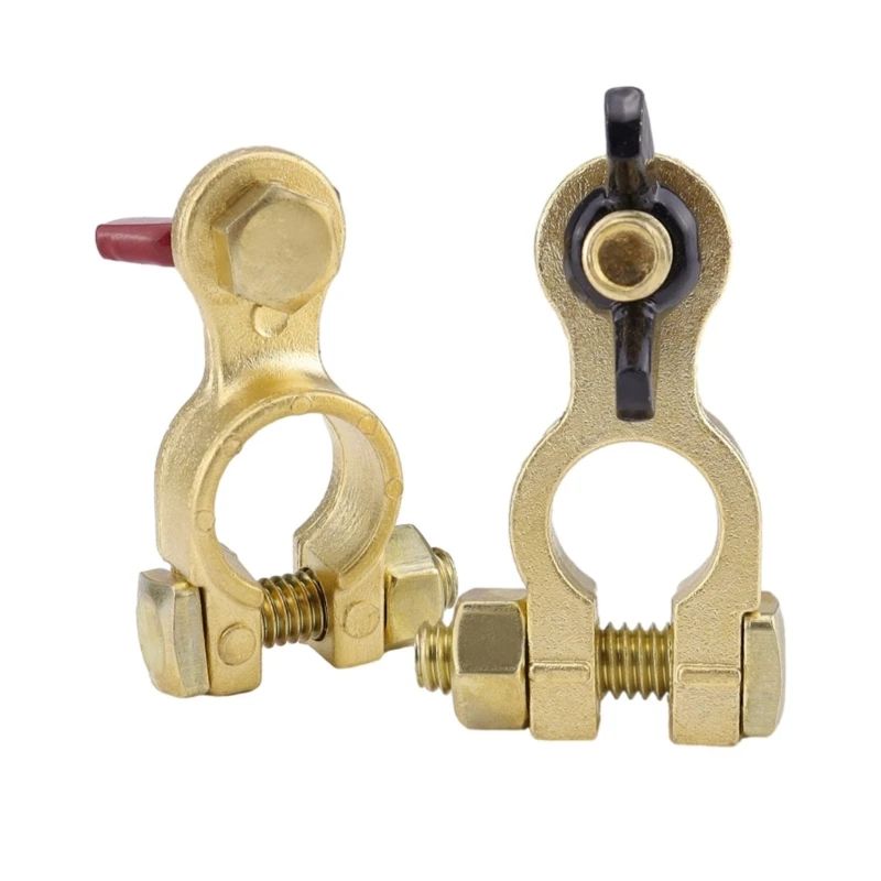 2Pcs Car Battery Terminals Connector Top Post Positive Negative Connector Clamps F19A