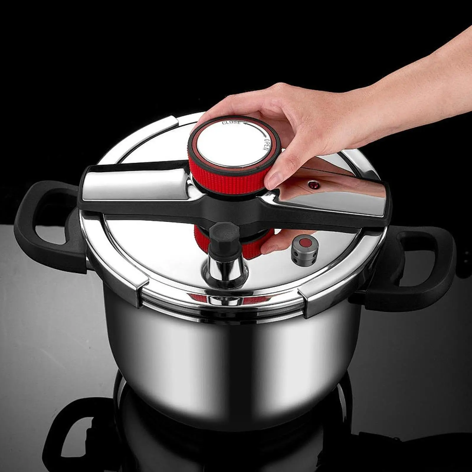 Stainless Steel Pressure Cooker Sturdy Portable for Home Kitchen Commercial Stainless Steel Pressure Cooker Sturdy Portable for Home Kitchen Commercial