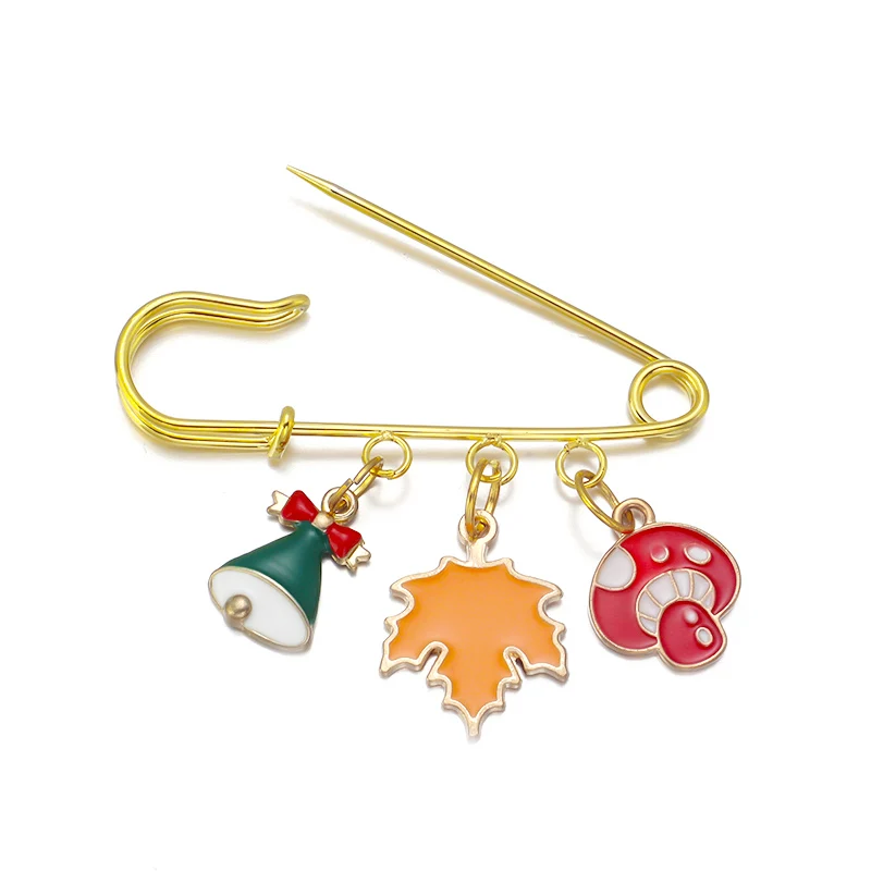 Clothing Brooch 5pcs/lot Rhinestone Gold Color Safety Brooch Pins With Loops Fitting Brooch For Women Jewelry Making Supplies