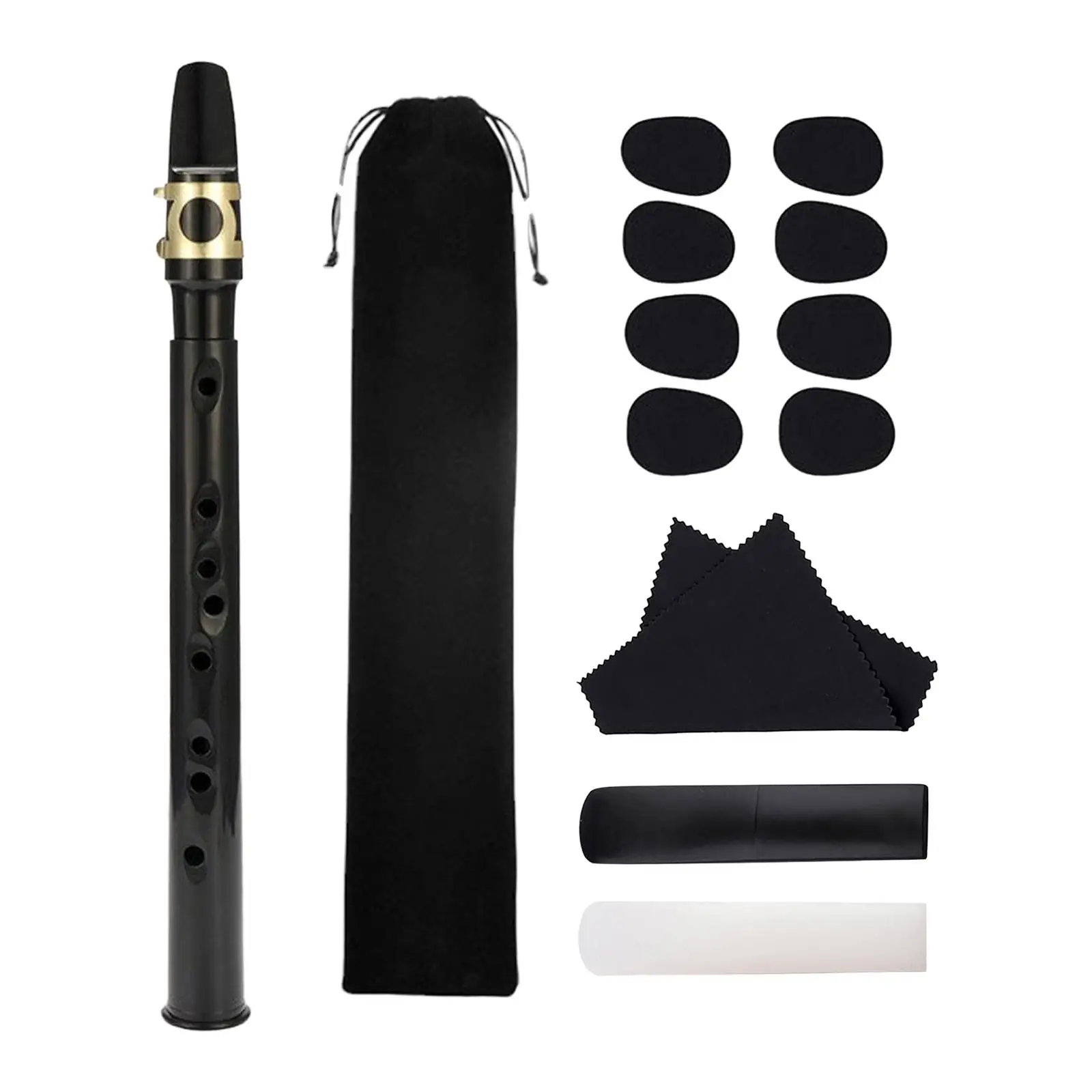 Mini Pocket Saxophone with Reeds, Carrying Bag,Pads, Cleaning Cloth Lightweight Portable Mini Sax Woodwind Instrument Adult