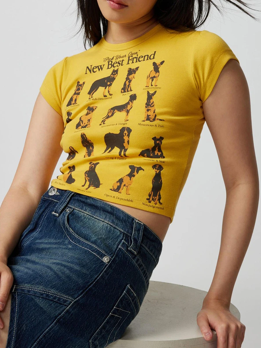 

Женская укороченная Базовая футболка, летние топы с коротким рукавом, повседневные пуловеры, уличная одежда, эстетичная одежда