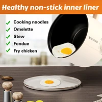Mini marmite électrique 220V 1,8 l, Round UK, Pot Shabu antiadhésif, cuiseur Ramen Portable de voyage, essentiels pour dortoir d'université 2