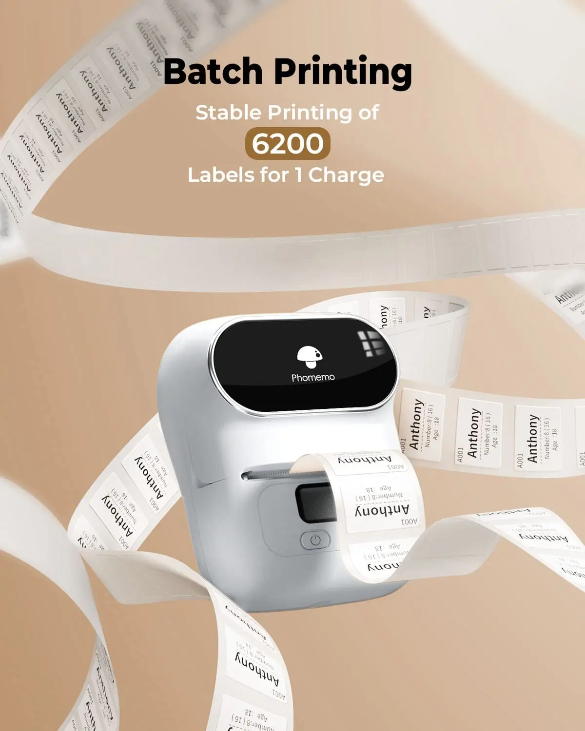 Impressora de Etiquetas sem Fio Portátil Pocket Sticker Maker Bluetooth Etiqueta Adesiva Térmica Etiqueta de Impressão Uso Doméstico Uso do Escritório Phomemo-m110 - Imagem 4