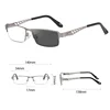 Large Frame Multifocal Glasses Men Square Metal Photochromic Reading Glasses Blue Light Blocking Eye Protection Eyeglasses 6