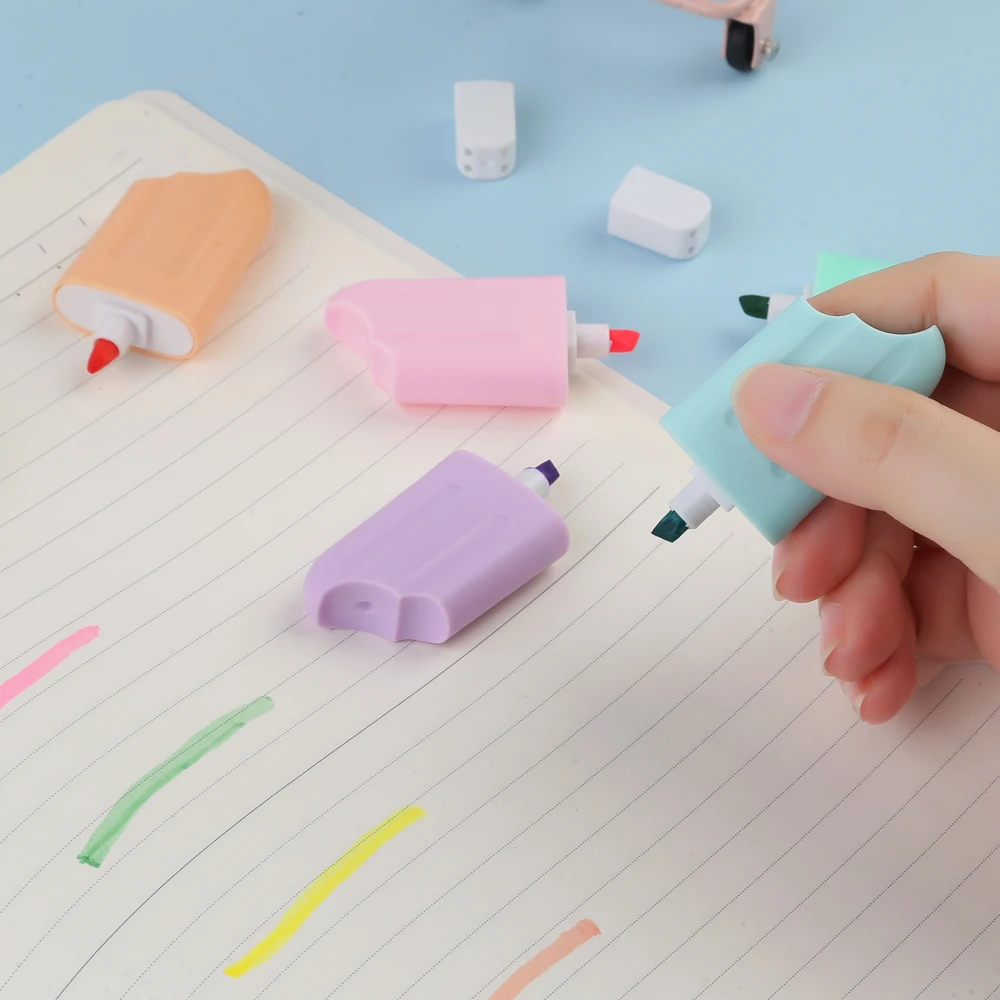 6 Teile/paket Lytwtw's Nette Kawaii Iscream Eis Candy Farbe Textmarker Büro Schulbedarf Geschenk – Detail 6