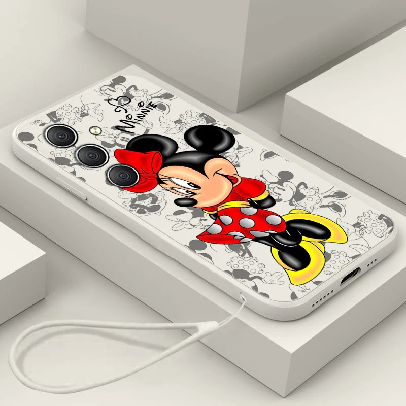 Cool Mickey Minnie Disney For Samsung  A34 A14 A52S A54 A23 A13 A73 A03Core A22 4G 5G Liquid Rope Phone Case