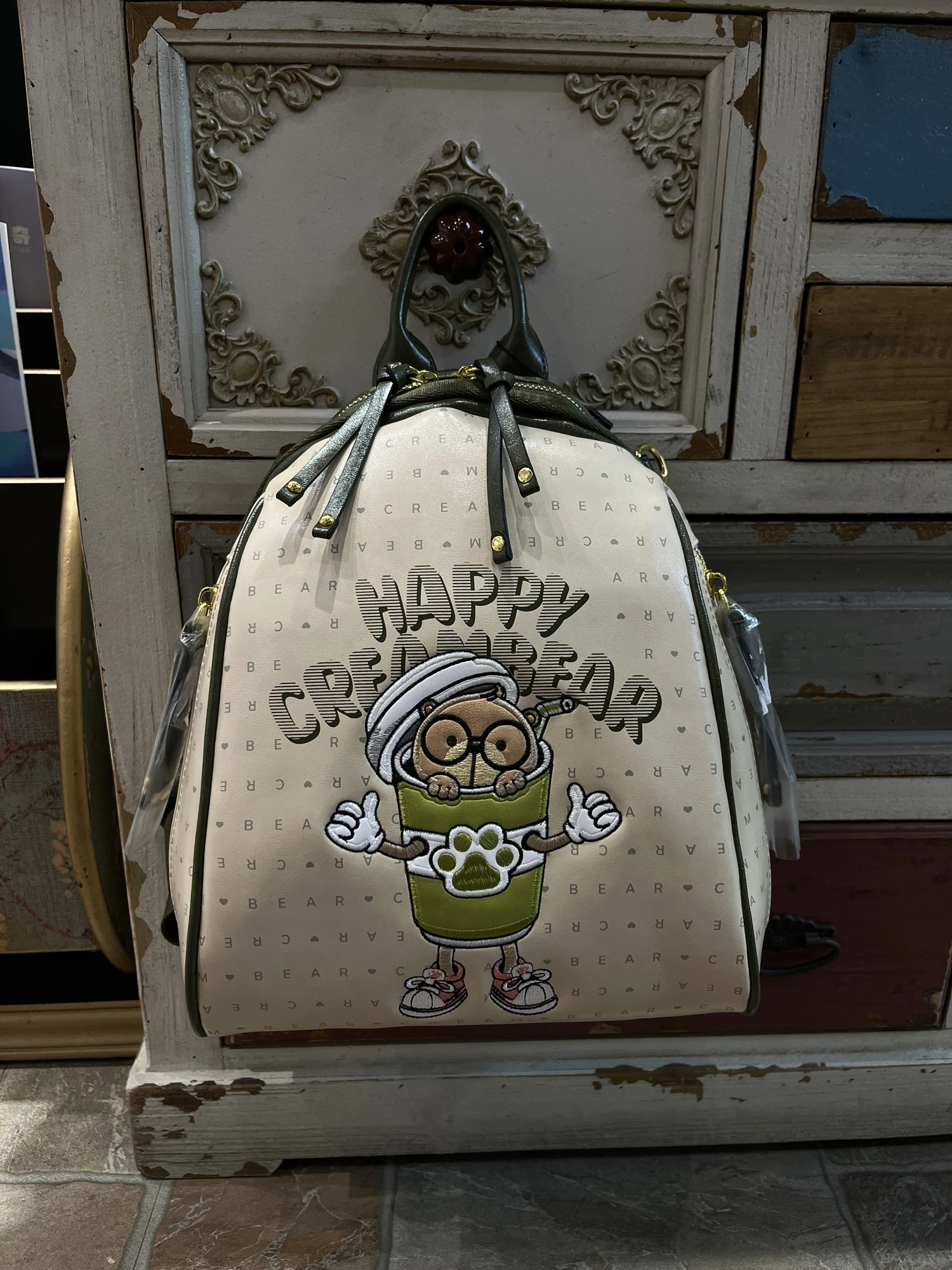 CREAM BEAR Leisure Fashion Small Backpack Women Handbag Single Shoulder Bag Double Shoulder Knapsack Lovely Female Bags 4