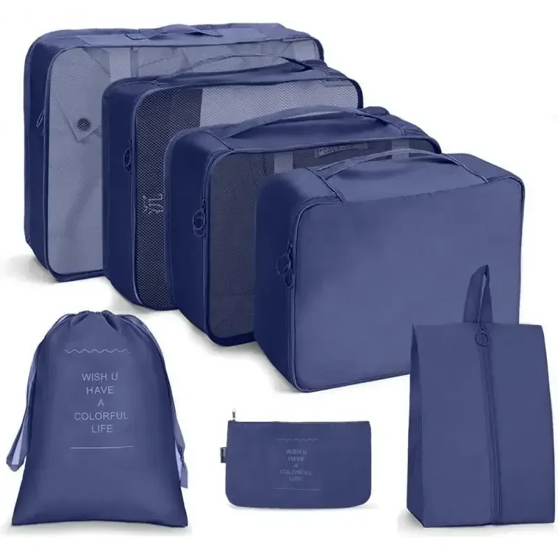 1PCS 7/Set Travel Organizer Storage Bags Suitcase Packing Cubes Cases Portable Wardrobe Luggage Clothes Shoe Pouch Fold 5