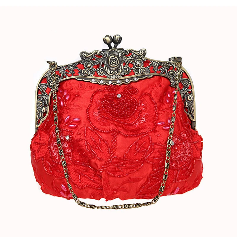 2023 New Vintage Beaded Floral Evening Bag Bag Handbag Sequined
