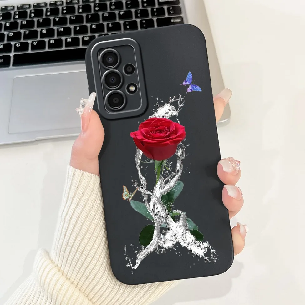 For Samsung A13 4G Case A135F Silicone Cute Fashion Butterfly Flower Love Painted Cover For Samsung A13 Galaxy A13 4G Phone Case