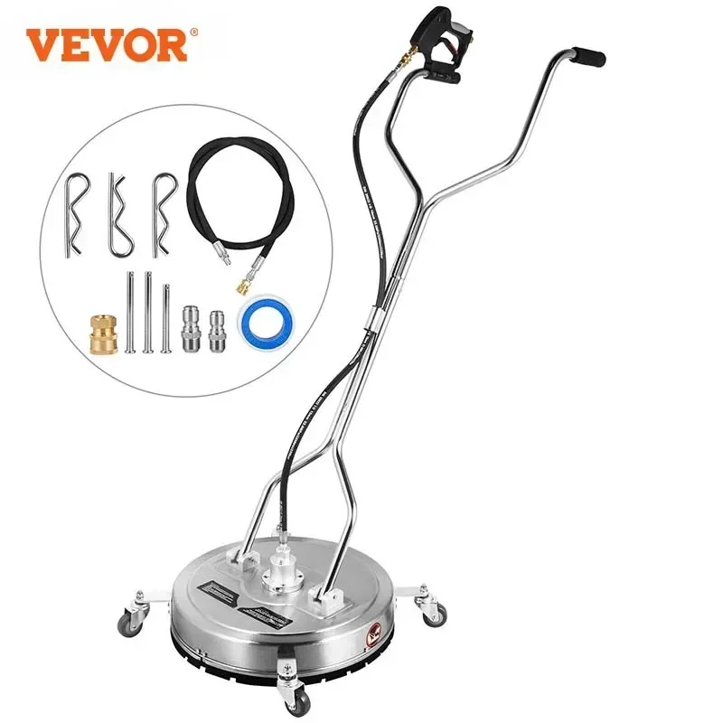 VEVOR Pneumatic Floor Scrubber 18 Inch Pressure Washer Rotary Surface Cleaner Patio 4000psi Pressure with 3/8 Quick Connector