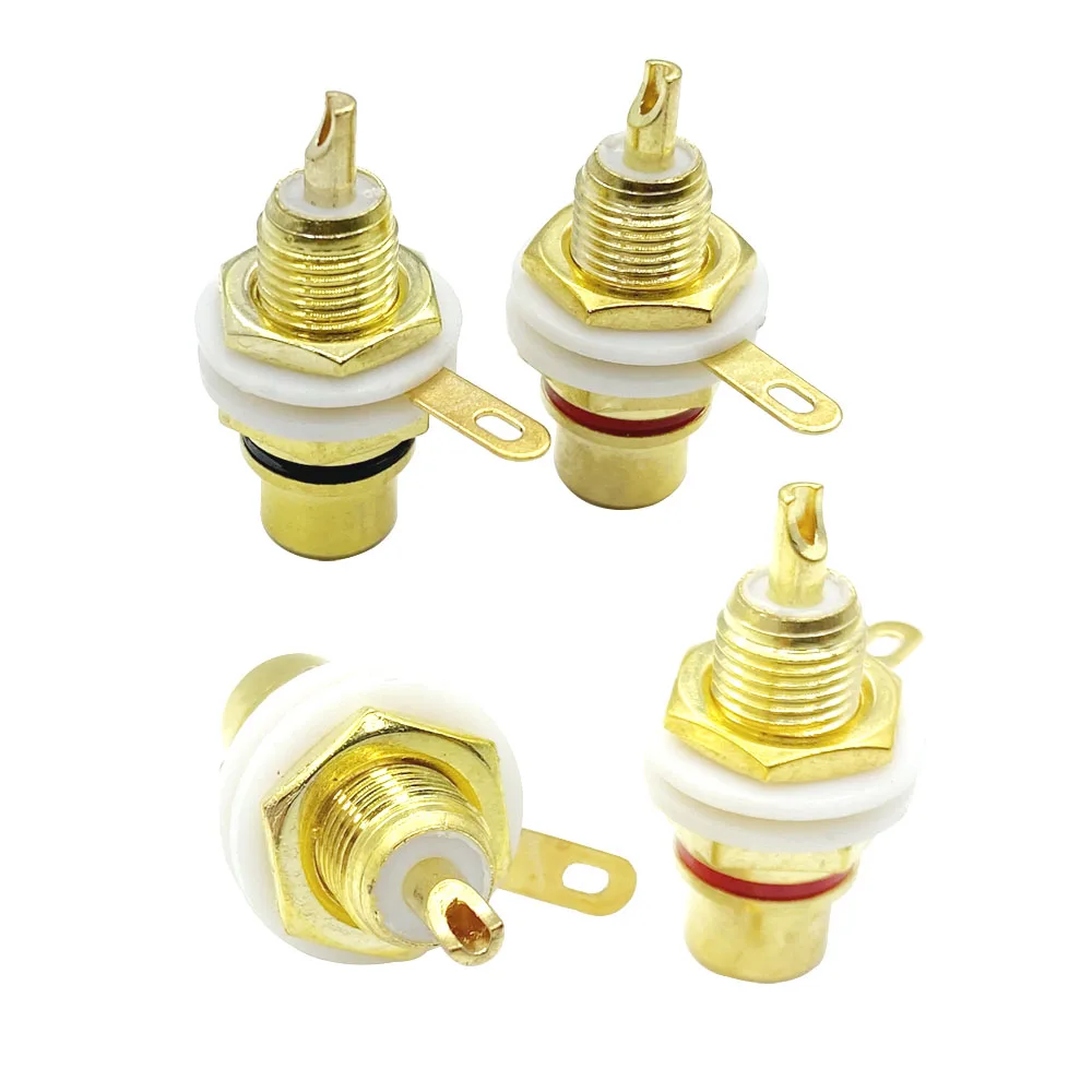 

RCA 3.5mm Jack Female Socket Solder Cup Connector With Nut RCA Amplifier Chassis PCB Panel Mount Audio Terminal AV Plug Adapter