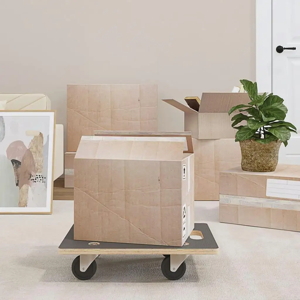 Set of 2 Heavy-Duty Rectangular Transport Trolleys 19.7x13. for X4 .5 inches-551.2 lbs Capacity