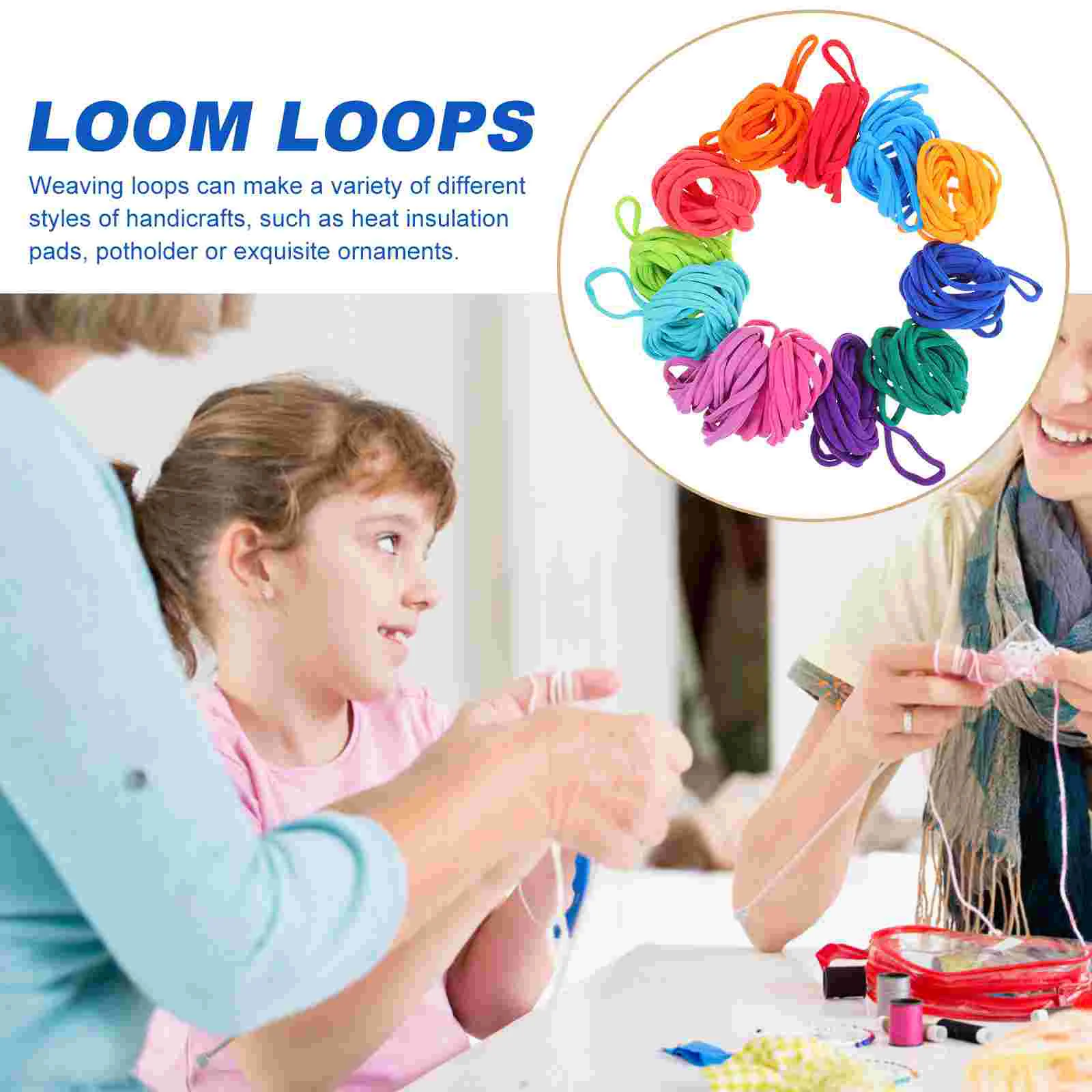Weaving Loom Loops, Loom Potholder Loops Refills, Multiple Colors Weaving  Loom Toys for Children Black White 192PCS 
