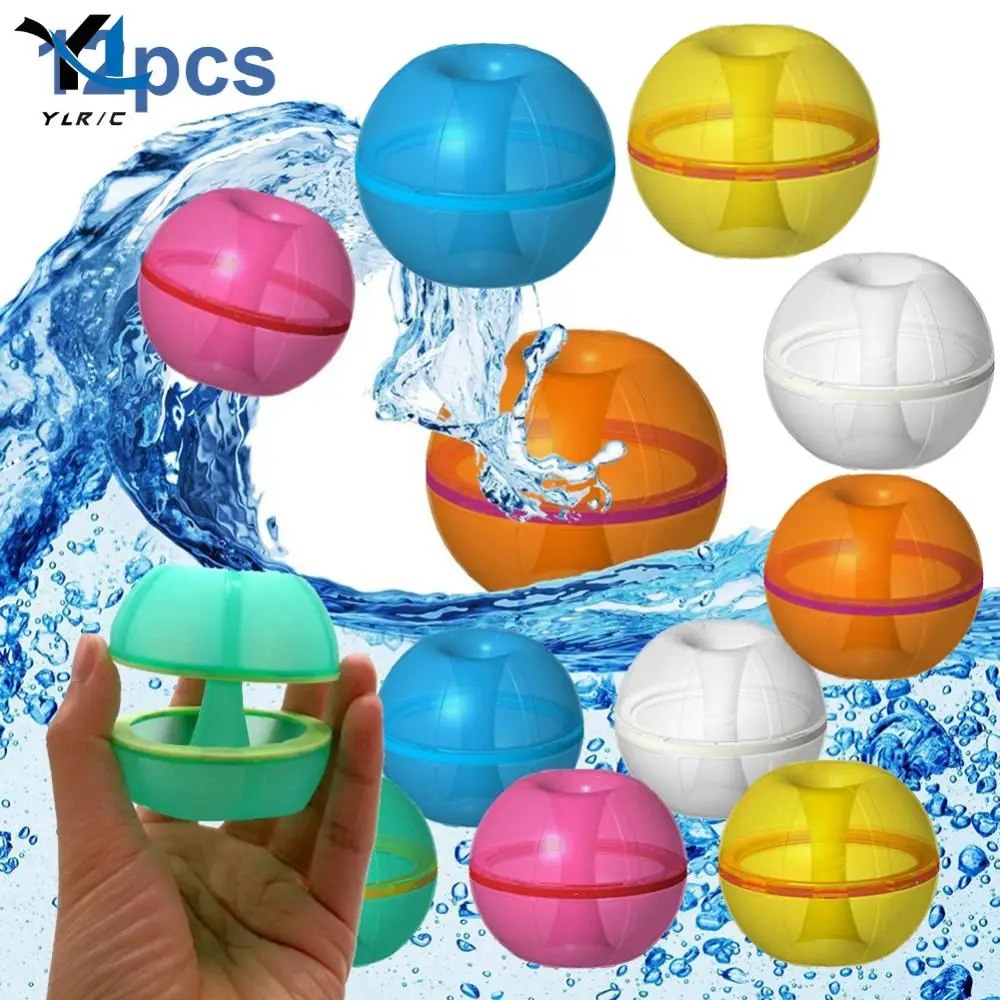 12 Pcs Magnetic Reusable Water Ball Self Sealing Water Splash Ball Fun Fight Game Self-Sealing Bomb for Summer Games
