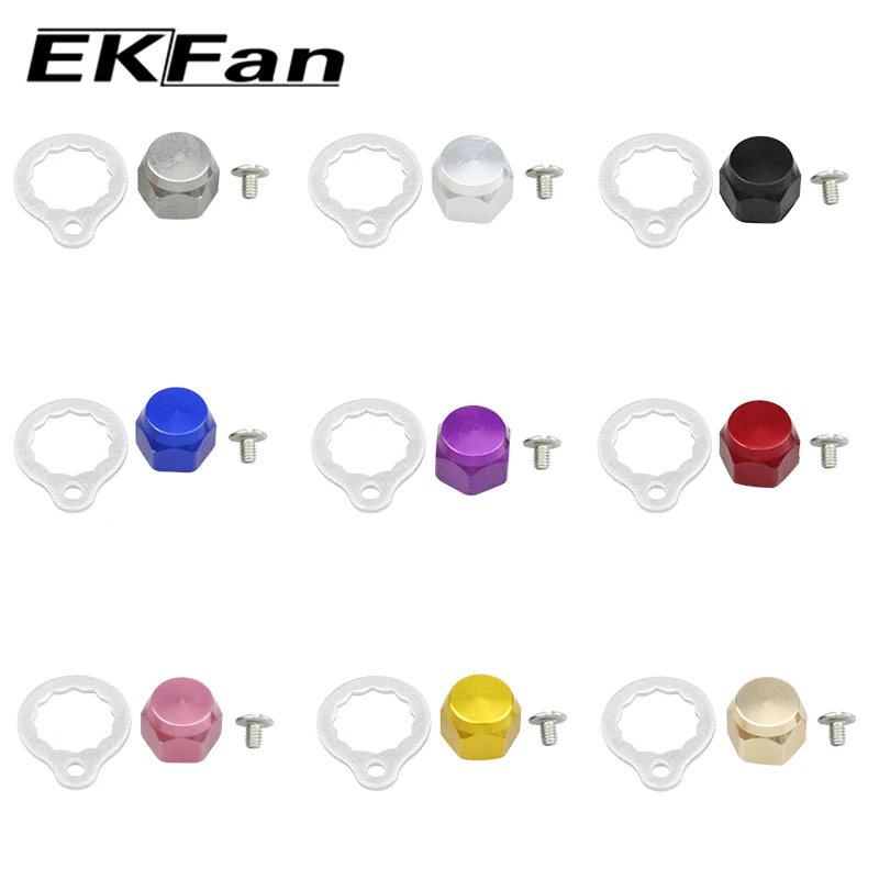 EKfan M8 DAI M7 SHI Left / Right Hand Nut With 16MM silver Lock Washers And Screws For Baitcasting Fishing Reel DIY Parts