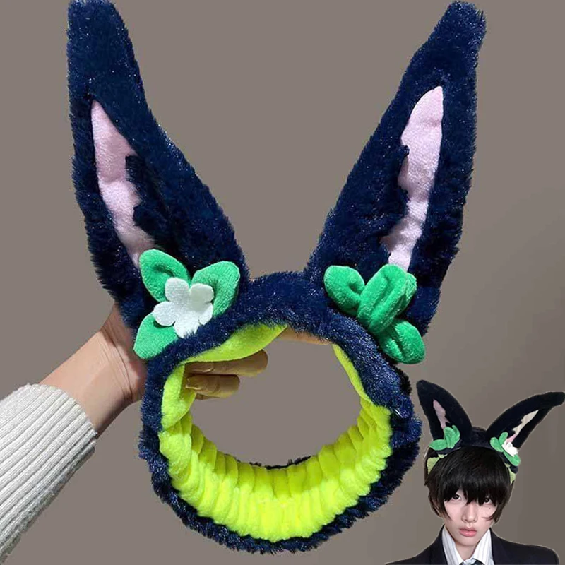 

Elastic Cosplay Headband Women Cute Ear Make Up Washing Headwear Game Genshin Impact Tighnari Headband Plush Hair Hoop