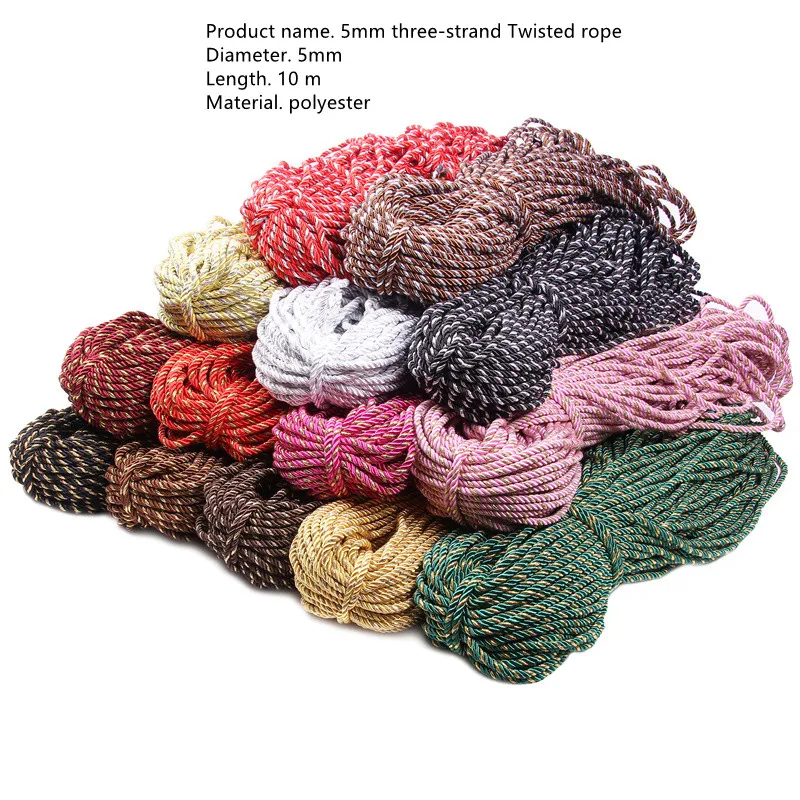 Garniture Cordon Torsadé 16 Yards (14,6 M) - 5 Mm, 3 Plis, Rouge Et Or - Décoration, Bricolage, DIY