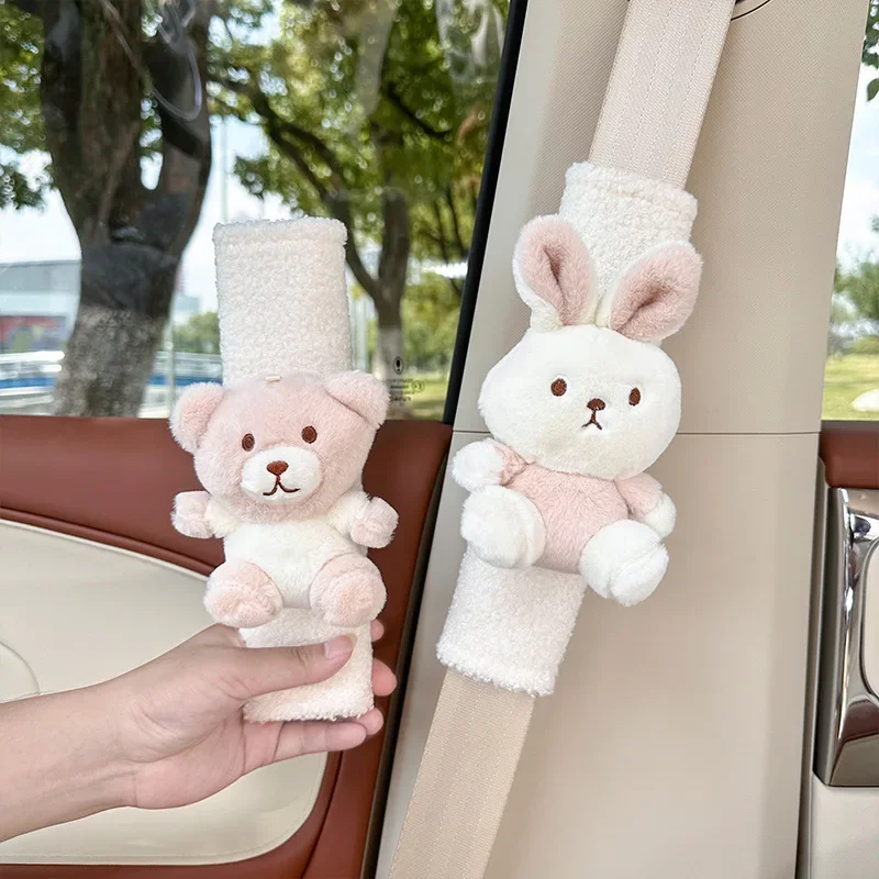 Cartoon Car Seat Belt Shoulder Protector Cute Lamb Fleece Car Shoulder Protector Cover Motors Shoulder Protector
