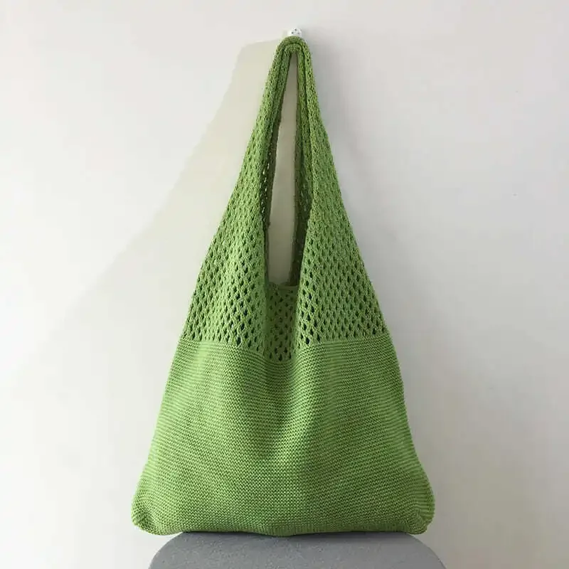 Elegant Handcrafted Knitted Tote - Large Capacity Summer Beach Bag