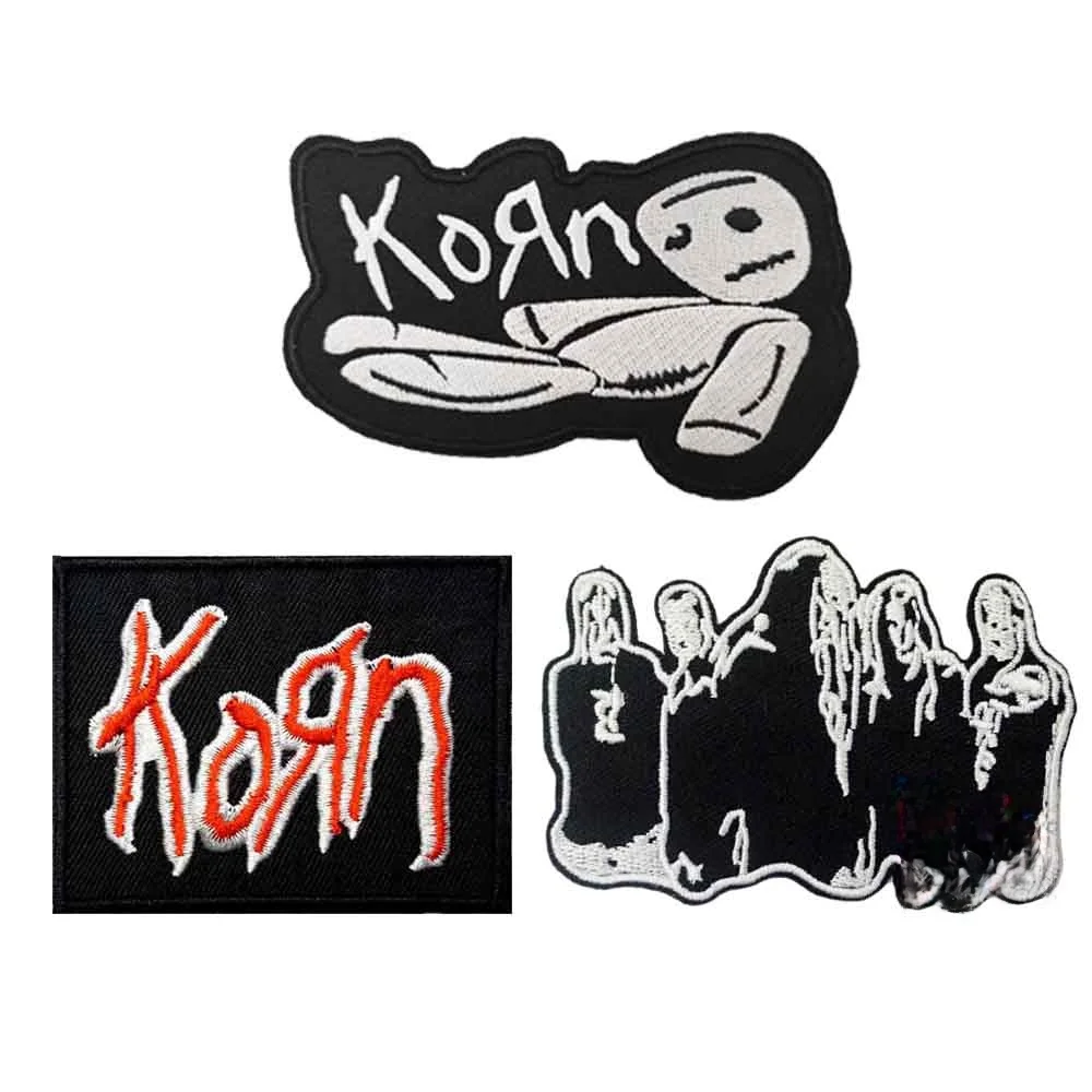 KORN 메탈 밴드 자수 패치 의류 다운 재킷 데님 셔츠 패치워크 원단 스티커 DIY 재봉 액세서리