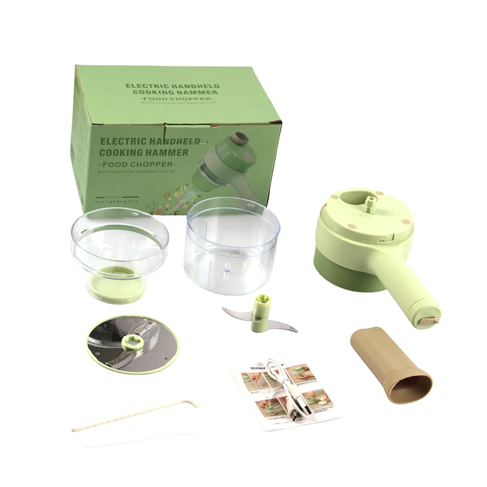 ワイヤレス電気フードプロセッサー、野菜カッター、フルーツスライサー、ガーリックマッシャー、ミンサー、ハンドヘルドスターラー、キッチンアクセサリー