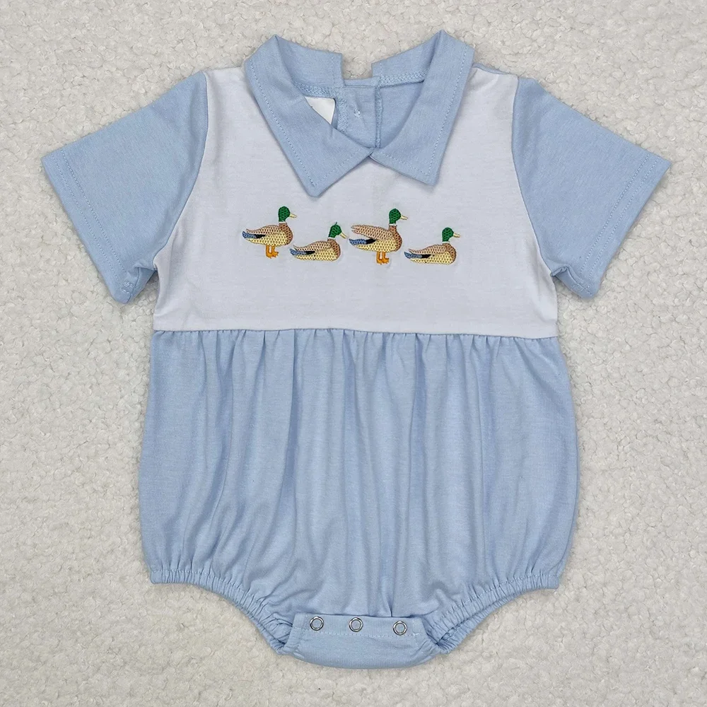 Boutique Infant Baby Boys Rompers Camo Duck Short Sleeve Onesie Bodysuits Fashion Toddler Boys Bubble Rompers Kids Onesie New 3