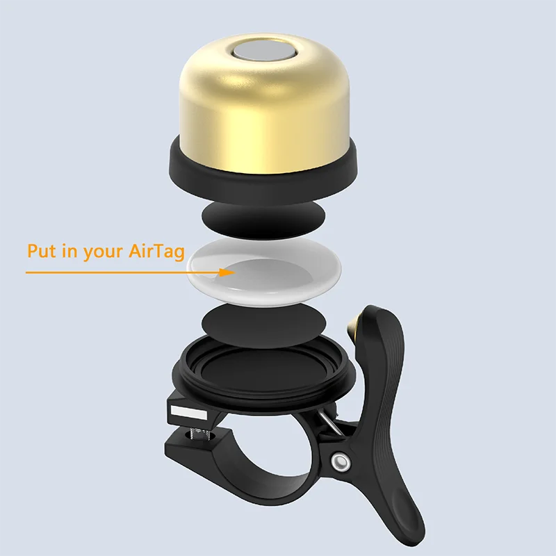 

Bicycle Bell For Airtag Case Protective Anti-Theft Bracket Hidden Air Tags In Bell Clear Sound Bike Horn Airtag Not Included